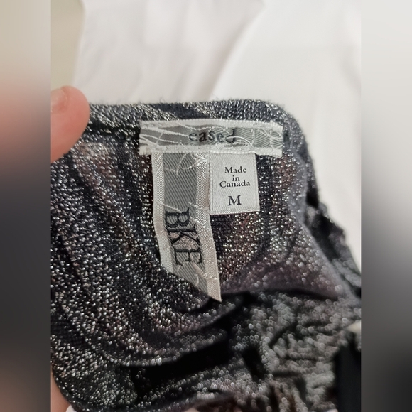 2/$30 BKE Black Silver long sleeve sheer sparkly whimsigoth top (#436)‎ - Picture 2 of 7